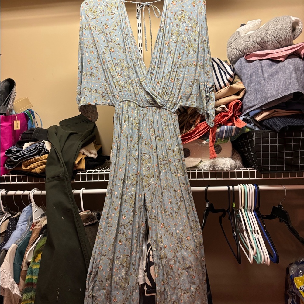 Floral Blue Jumpsuit